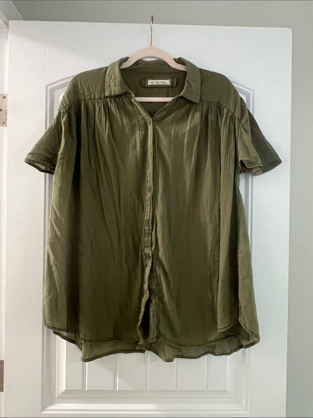 We The Free Olive Green Lightweight Shirt